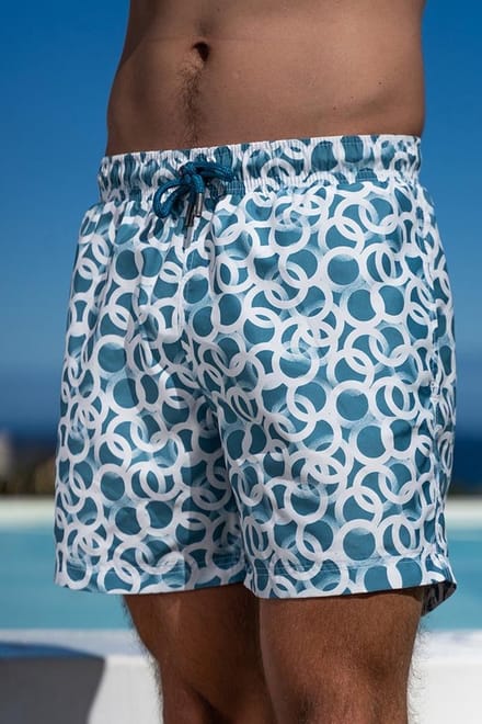 SEA'SONS - Zwembroek Heren - Sneldrogend - Blauw - Cirkel - Maat M