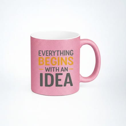 Roze Koffiemok - Alles begint met een idee - Inspirerende Design Mok