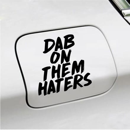 Bumpersticker - Dab On Them Haters - 10,9 X 10,7 - Zwart