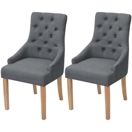 vidaXL - Eetkamerstoelen - 2 - st - stof - donkergrijs