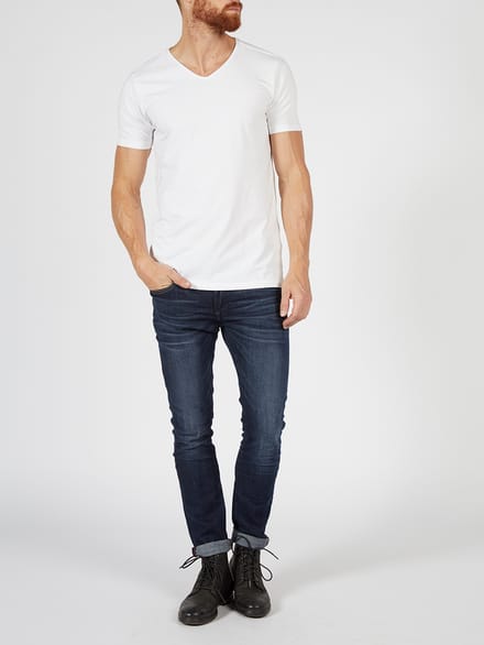 Petrol Industries Heren T-Shirts 2-Pack - V-Hals - Katoen - Regular Fit - Basic Tshirt Set Korte Mouwen - Ondershirt - Multipack van 2 stuks - Wit - Maat XXL