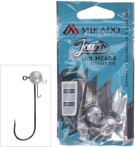 Jigkop 15 g Maat 4/0 – Voor Softbaits – Met Stinger Eye – Snoek & Snoekbaars – 3 Stuks – Mikado