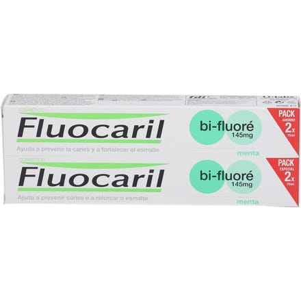 Dentifrice - Fluocaril - Bi-Fluoré 145mg - Menthe - Lot de 2 x 75ml - 5 actions