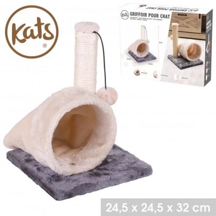 "KATS" KATTENKRABPAAL MET POMPON EN TUNNEL
