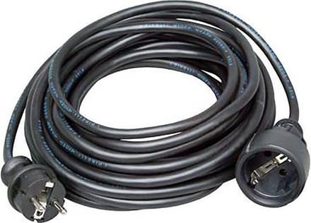 Kopp verlengsnoer rubber ip44.3x1,5mm.10m zwart