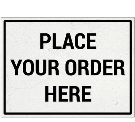 Place your order here bord | Forex Re materiaal | 28 x 21 cm