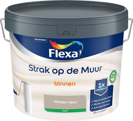 Flexa - Strak Op De Muur Binnen Mat - Midden Veen - Mengverf - 10 L