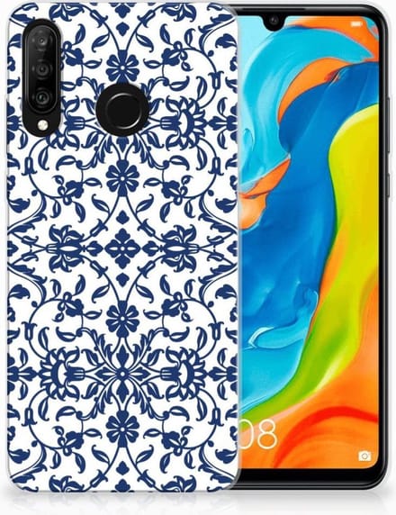 TPU Hoesje voor Huawei P30 Lite TPU Case Flower Blue