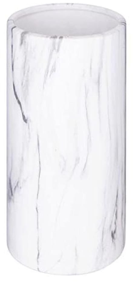 Cilindervaas Marmer Wit - Modern Design - Hoogte 20 cm