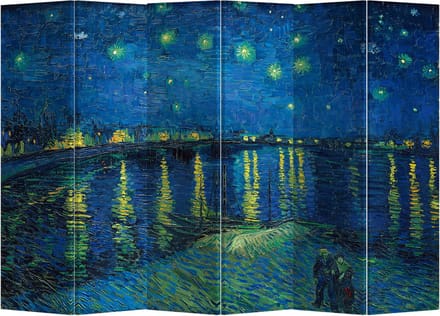Fine Asianliving Kamerscherm Scheidingswand B240xH180cm 6 Panelen Starry Night Above Rhone van Gogh