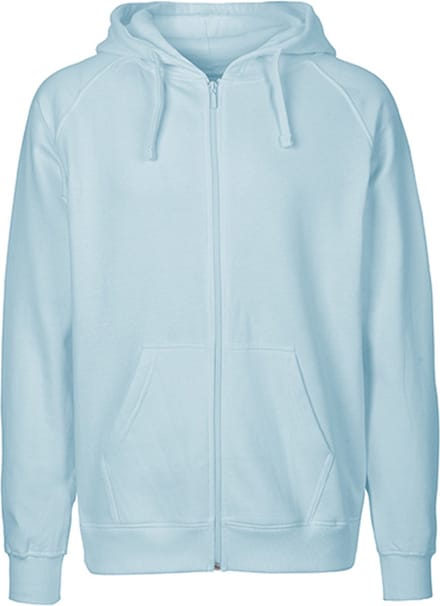 Fairtrade Men's Zip Hoodie met capuchon Light Blue - M