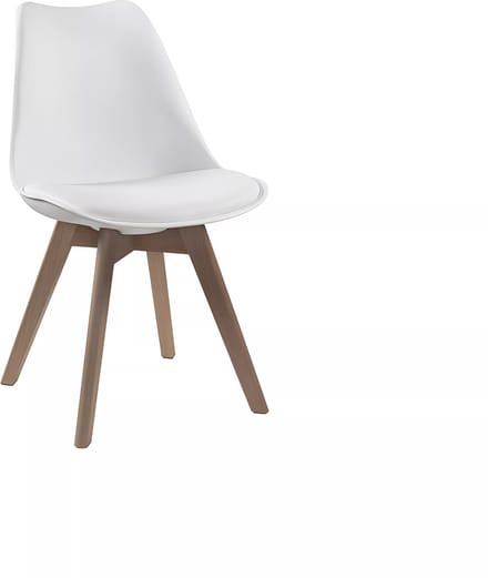 Vente-unique Set van 2 stoelen JODY - Polypropyleen, kunstleer en beuken - Wit