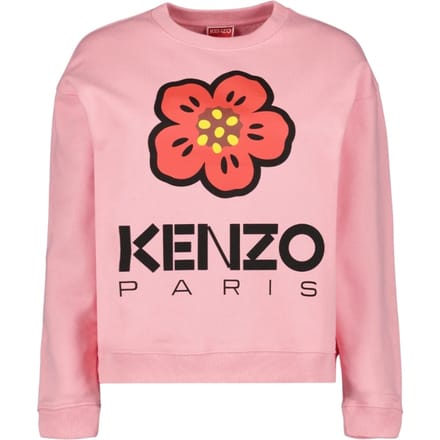 Kenzo Paris bloemlogo roze roze sweatshirt