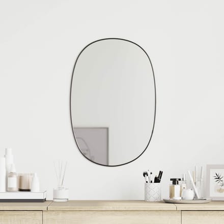 vidaXL - Wandspiegel - 50x35 - cm - zwart
