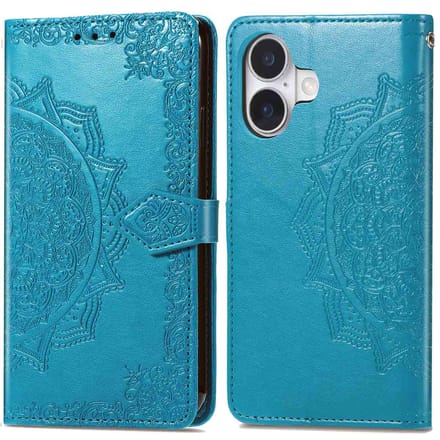 imoshion Hoesje - Geschikt voor Apple iPhone 16 - Mandala Bookcase - Turquoise