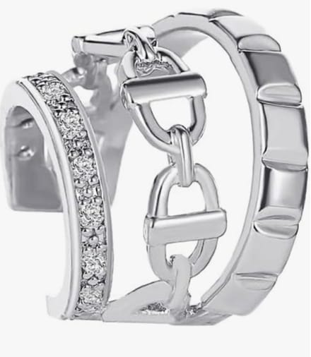 Ear cuff 3 rijen | zilver gekleurd