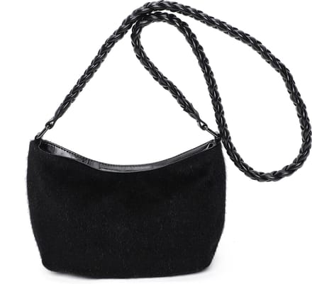 Ines Delaure - Trendy teddy handtas - zwart