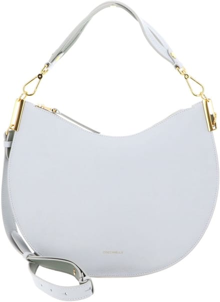 COCCINELLE Leren schoudertas Sunup Handbag Double Grainy Leather Snow / Greenery Lichtblauw