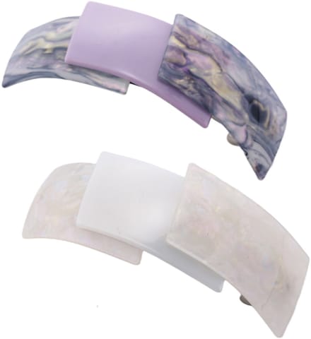 Emilie collection - haarspeld - groot - 2 stuks - wit - lila