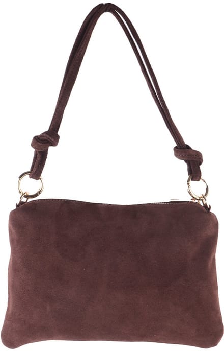 Giuliano lederen schoudertas Sienna - Suede - Made in Italy - Koffie