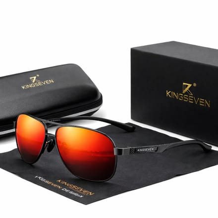 KingSeven Redstar - Pilotenbril met UV400 en polarisatie filter - Z190