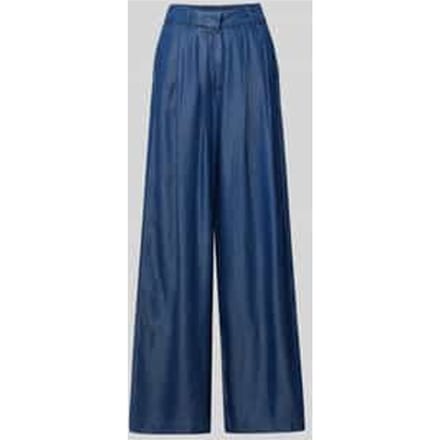 Wide leg stoffen broek in denimlook, model 'JANNA'