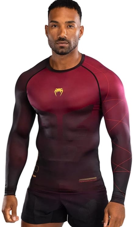 Venum Tactical XT Rash Guard L/S Zwart Bordeaux Goud - XL