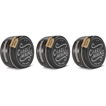Charlemagne Matte Pomade – Leer – medium hold – 3-pack