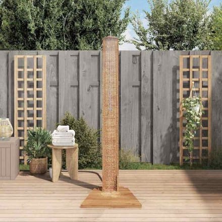 vidaXL - Buitendouche - 70x75x204 - cm - massief - teakhout