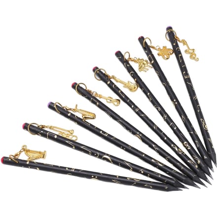 8 Pièces Crayon Musical Notes Set Kit de Papeterie avec Pendentif pour Peinture Écriture black