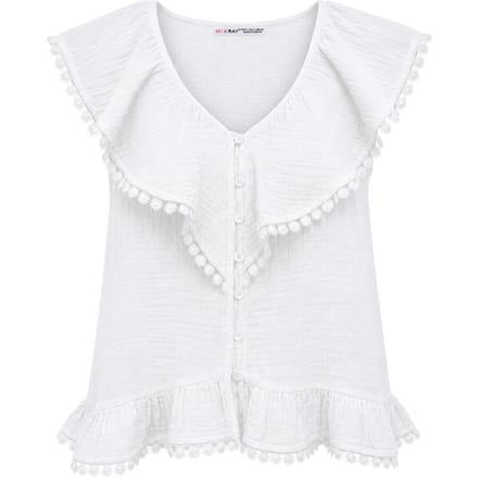 Katoenen V-hals Mouwloze Blouse