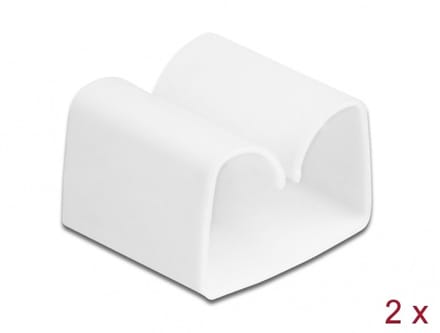 Delock Cable holder clip 2 pieces white