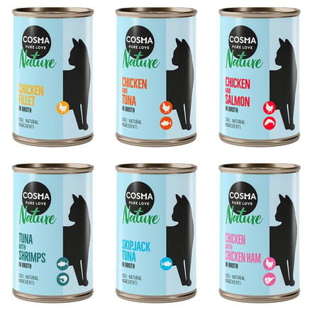 24x140g Mix I 6 Soorten Cosma Nature Kattenvoer nat