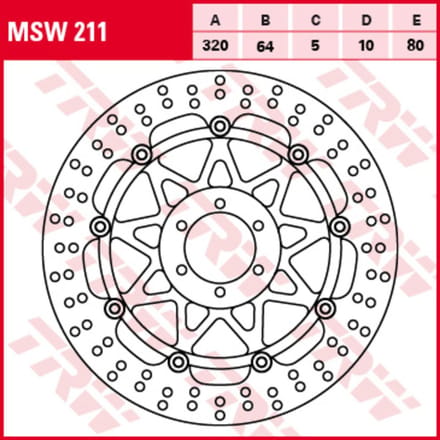 Remschijf TRW MSW211, 1 Stuk