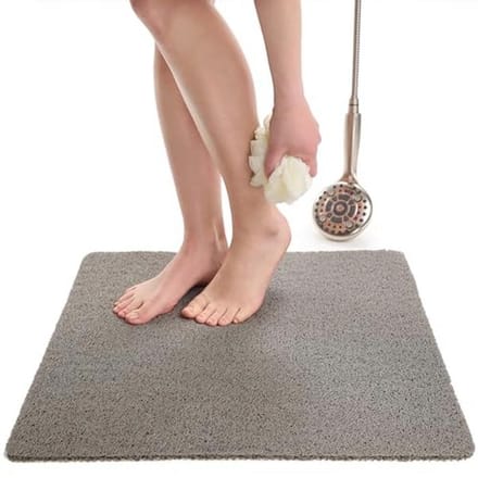 Vierkante antislip douchemat voor veilige badervaring - 24 x 24 cm grijs