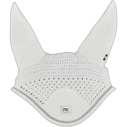 Premier Equine Salto Fly Veil Paardenorenmuts Wit XL