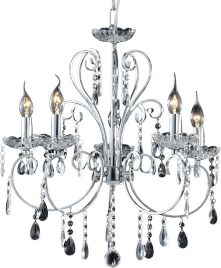 Kosilum - Pavia - Lamp - Zilver/Chroom - Metaal, kristal en glas