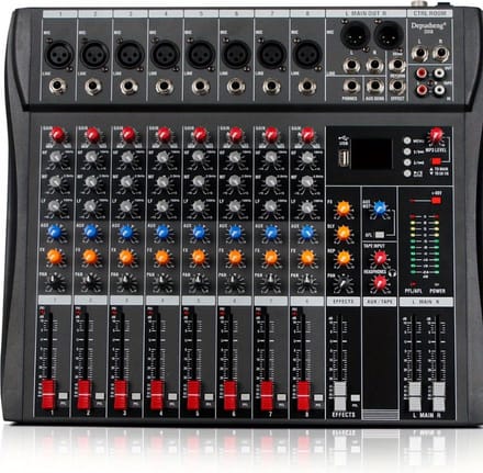 Nivard Audio Mixer - Mengpaneel - DJ - Mixer - Gaming - 8 Kanaals