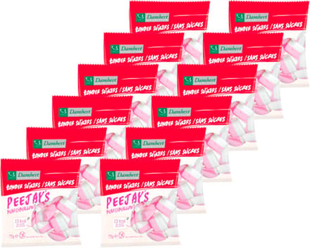 Damhert | Zonder Suikers | Peejays Marshmallows | 12 Stuks | 12 x 75 g
