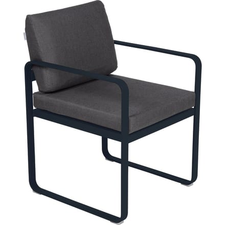 Fermob BELLEVIE fauteuil voor de eethoek - 92 abyssblauw - A3 grafietgrijs