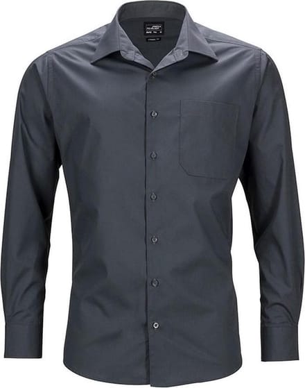 Daiber Heren Longsleeve Zakelijk Shirt (Koolstofgrijs)