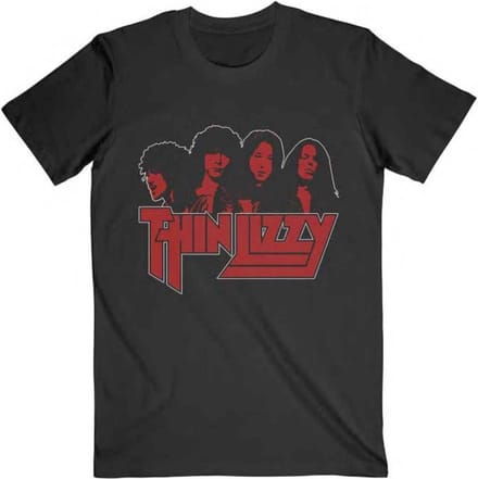 Thin Lizzy - Band Photo Logo Heren T-shirt - M - Zwart