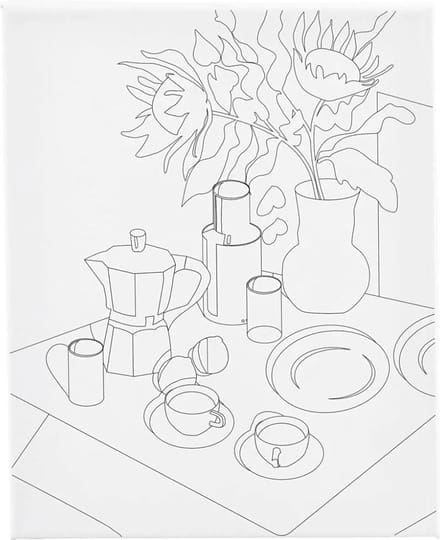 Creativ Company Schildercanvas met print Ontbijttafel 24x30 cm