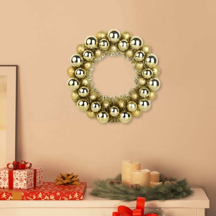 vidaXL - Kerstbal - Kransen - 2 - st - Goud - 33 - x - 33 - x - 7 - cm - Polystyreen