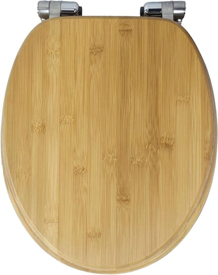Toiletbril - Zachte sluiting - Badkamer vernieuwen - Rotan bamboe design - 36x42 cm - Natuurlijk