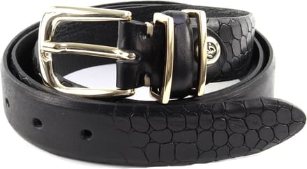 b.belt Leren Riem Charlisa Gold Belt W100 Black Zwart
