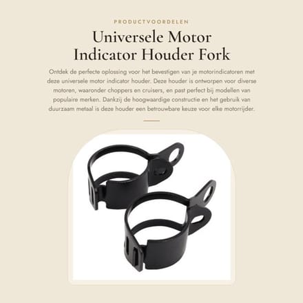 Universele Motor Indicator Houder - Fork Attachment Bar - Multifunctioneel - Zwart - Geschikt voor Motorrijders - LED Verlichting