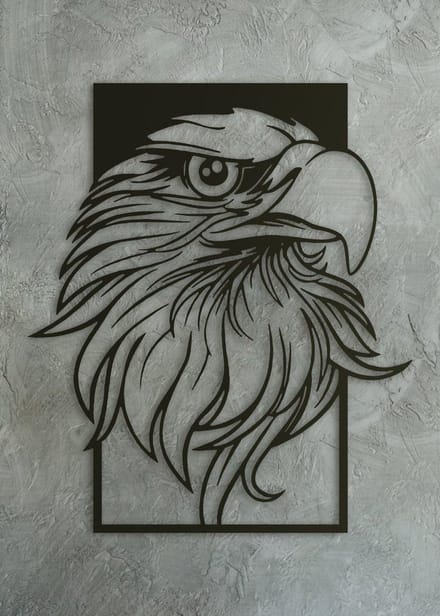 Wanddecoratie dieren | Adelaar in frame - L (51x60cm)
