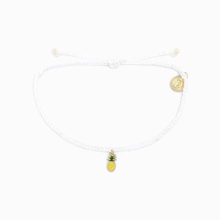 Pura Vida- GOLD ENAMEL PINEAPPLE CHARM -Armband