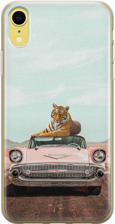 Hoesje geschikt voor iPhone XR - Chill tijger - Soft Case - TPU - Print - Multi - ELLECHIQ